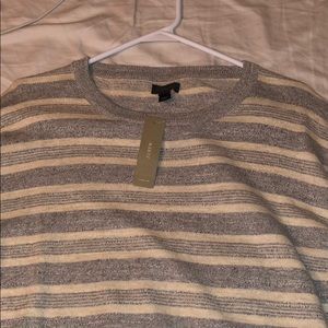 J crew men’s sweater new size L. Grey stripes